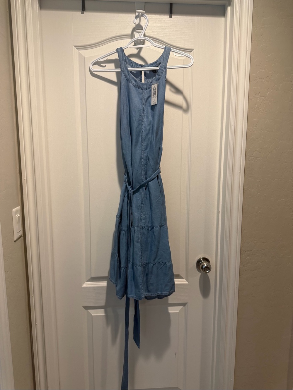 torrid Light Blue Denim-Look Sleeveless Midi Dress